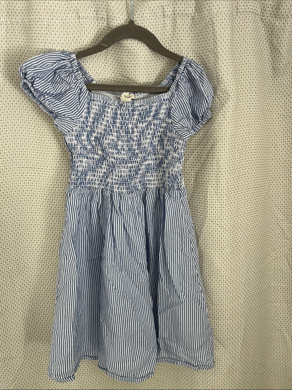 Crewcuts Blue and White Striped Smocked Dress